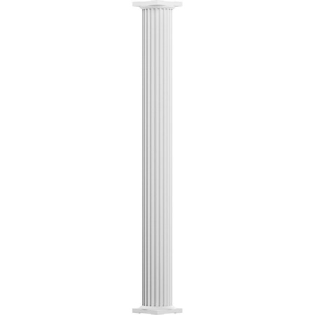 Ekena Millwork 6" x 8' Endura-Aluminum Column, Round Shaft (For Post Wrap Installation), Non-Tapered, FLuted EA0608RNFSPTUTU
